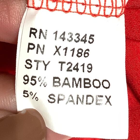 PIKO 1988 Bright Red Bamboo Blend Top Small – Minimalist, Relaxed, Versatile - Picture 5 of 7